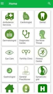 Home Screen — Browse healthcare categories