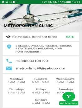 Facility Profile — Contact info, hours & ratings